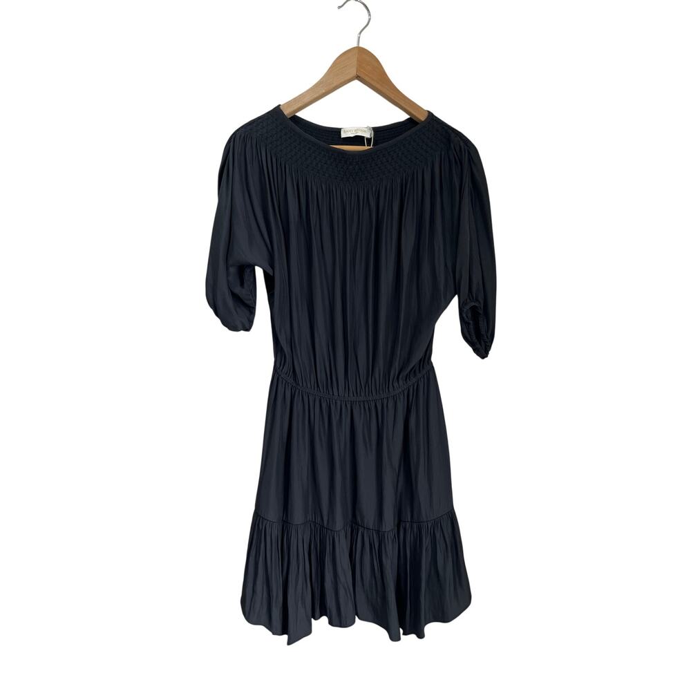 Ramy Brook Dark Slate Smocked Mini Dress Feminine Size M Boho Chic